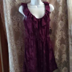 New BeBop Purple Lace Pullover Junior‎ Size M Elastic Waist Lined Dress